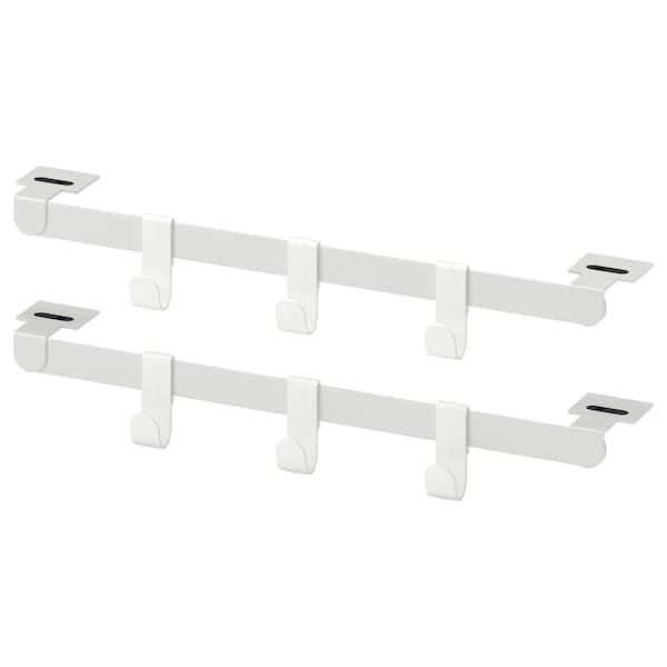 Ikea HJÄLPA - 2 susp rails+6 hooks+2 pck fittings, white, 40 cm