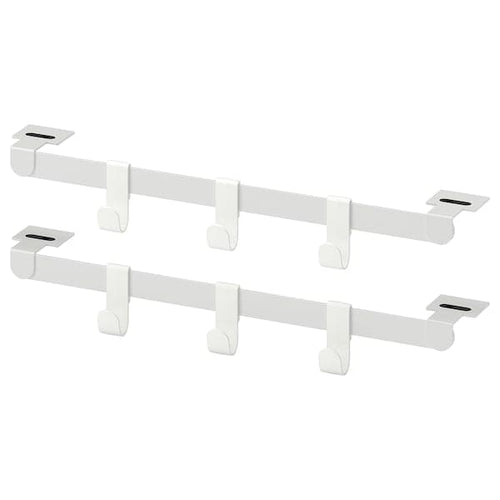 HJÄLPA - 2 susp rails+6 hooks+2 pck fittings, white, 40 cm