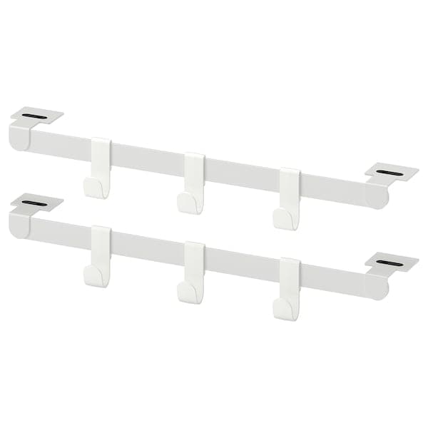 HJÄLPA - 2 susp rails+6 hooks+2 pck fittings, white, 40 cm