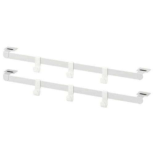 HJÄLPA - 2 susp rails+6 hooks+2 pck fittings, white, 55 cm