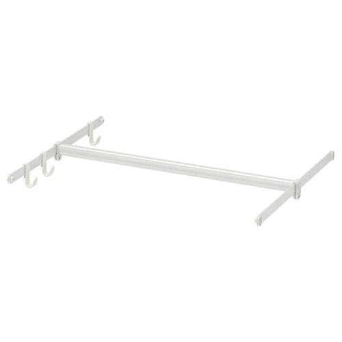 HJÄLPA - Clothes rail+2 susp rails+3 hooks, adjustable/white, 60-100x55 cm