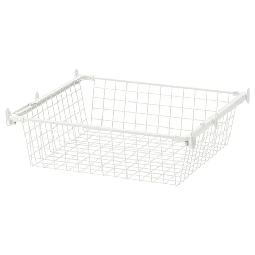 HJÄLPA - Wire basket with pull-out rail, white, 60x55 cm