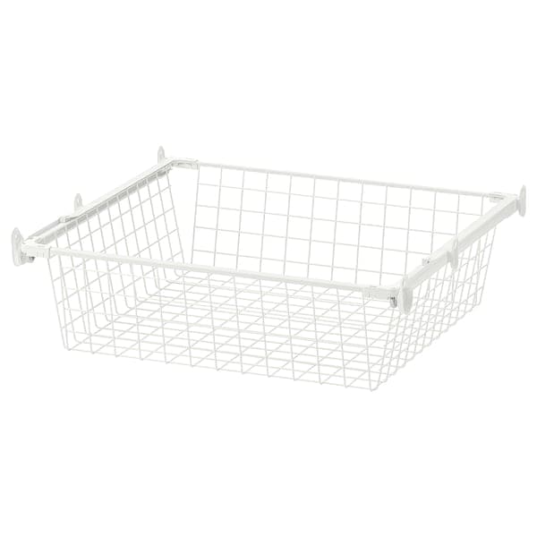 HJÄLPA - Wire basket with pull-out rail, white, 60x55 cm