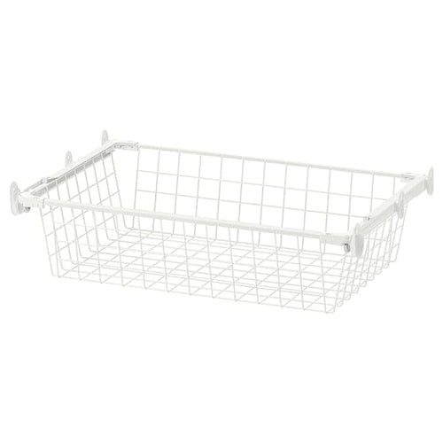HJÄLPA - Wire basket with pull-out rail, white, 60x40 cm