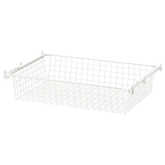 HJÄLPA - Wire basket with pull-out rail, white, 80x55 cm - best price from Maltashopper.com 79213466