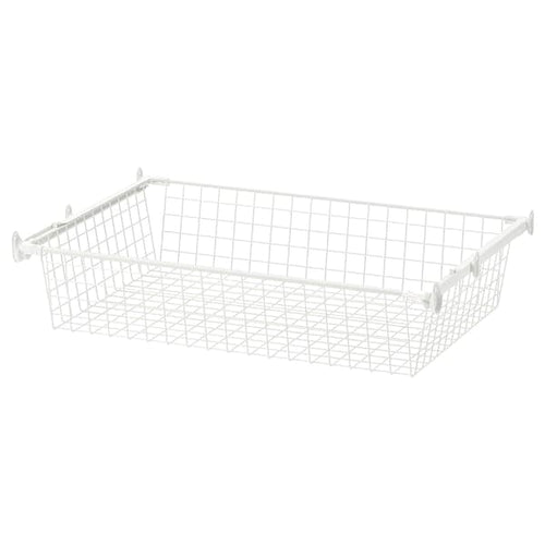 HJÄLPA - Wire basket with pull-out rail, white, 80x55 cm