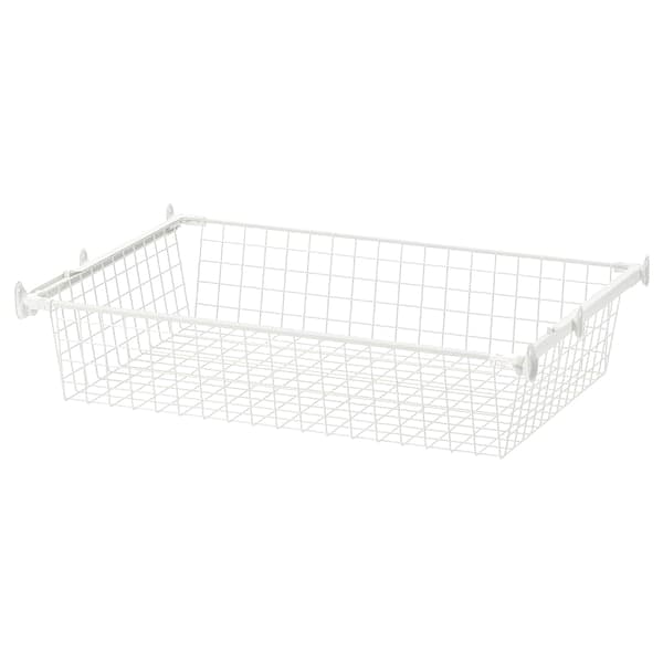 HJÄLPA - Wire basket with pull-out rail, white, 80x55 cm