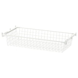 HJÄLPA wire basket with pull-out rail, white, 80x40 cm