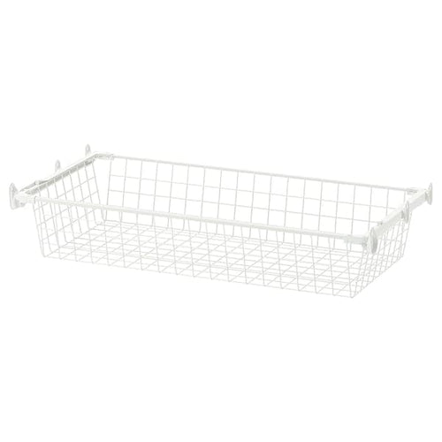 HJÄLPA - Wire basket with pull-out rail, white, 80x40 cm