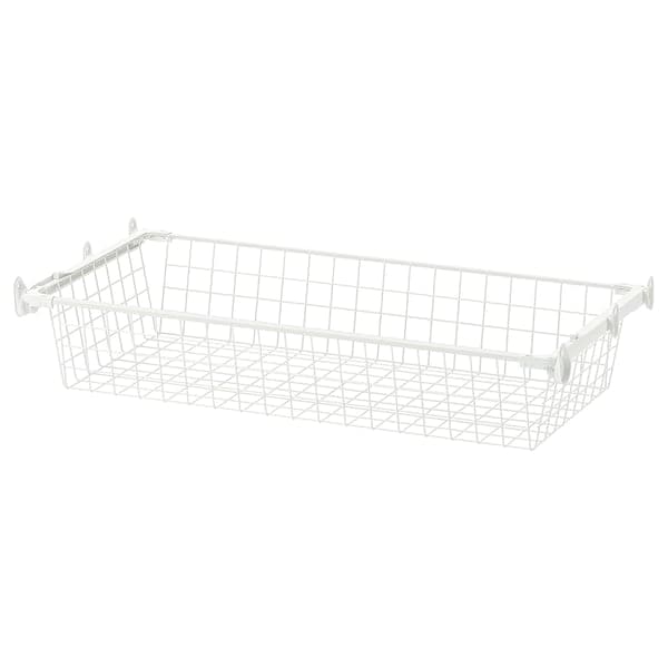 HJÄLPA - Wire basket with pull-out rail, white, 80x40 cm