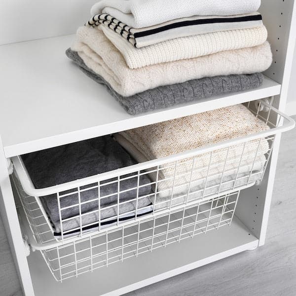 HJÄLPA - Wire basket with pull-out rail, white, 60x40 cm - best price from Maltashopper.com 59213467