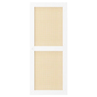 HÖGADAL door, white/woven bamboo, 40x97 cm