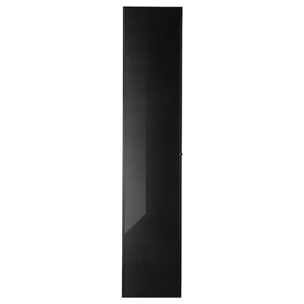 HÖGBO Glass door, black, 40x192 cm , 40x192 cm - best price from Maltashopper.com 40523403