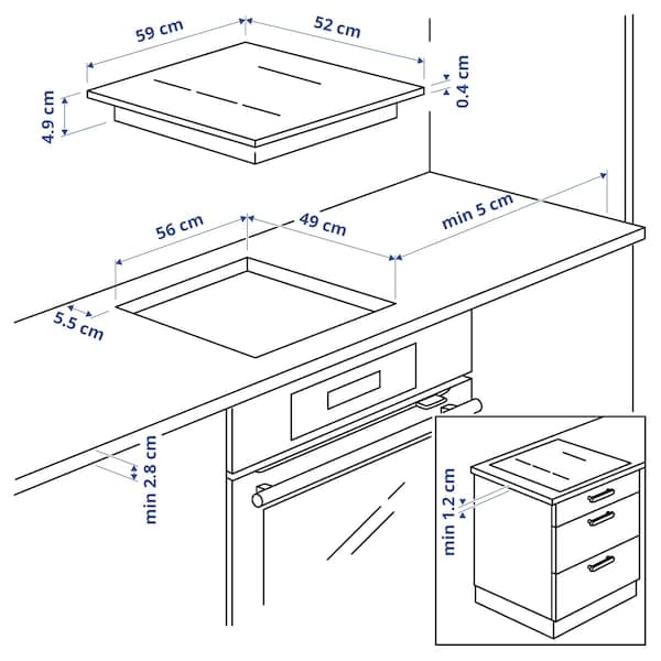 HÖGKLASSIG - Induction hob, IKEA 700 black, 59 cm