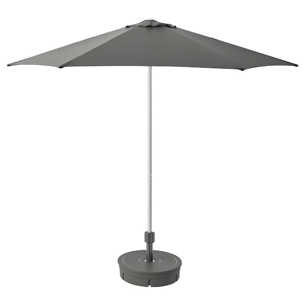 HÖGÖN - Parasol with base, light grey/Grytö dark grey, 270 cm - best price from Maltashopper.com 09476809