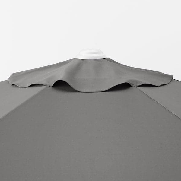 HÖGÖN - Parasol with base, light grey/Huvön grey, 270 cm - best price from Maltashopper.com 69476806
