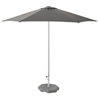 HÖGÖN - Parasol with base, light grey/Huvön grey, 270 cm - best price from Maltashopper.com 69476806