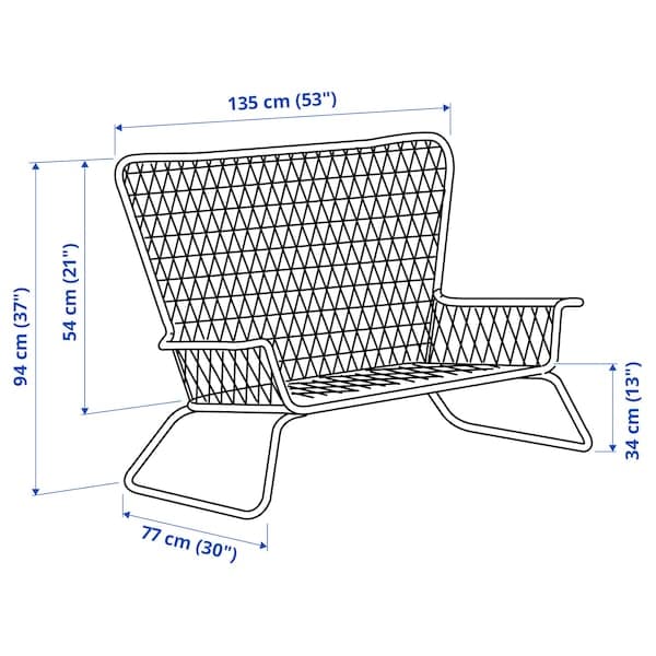 Ikea HÖGSTEN - 2-seat sofa, outdoor, white