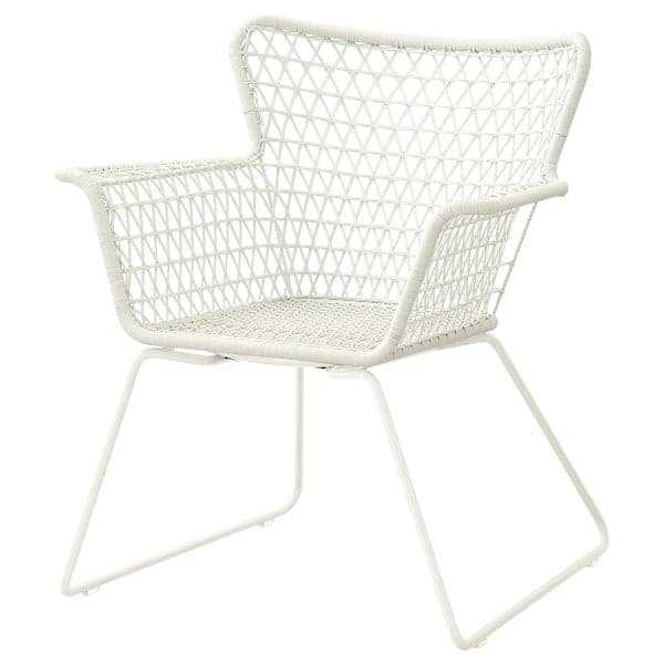 Ikea HÖGSTEN - Chair with armrests, outdoor, white