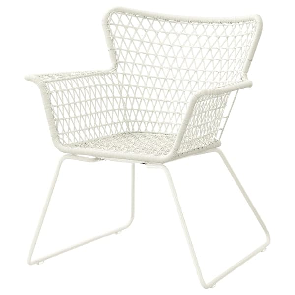 HÖGSTEN - Chair with armrests, outdoor, white - best price from Maltashopper.com 20209862