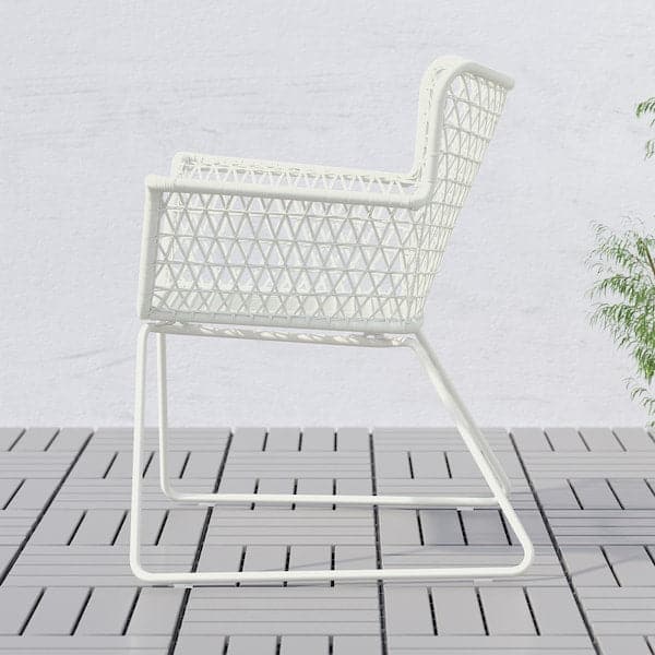Ikea HÖGSTEN - Chair with armrests, outdoor, white