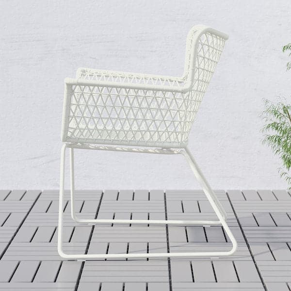HÖGSTEN - Chair with armrests, outdoor, white - best price from Maltashopper.com 20209862