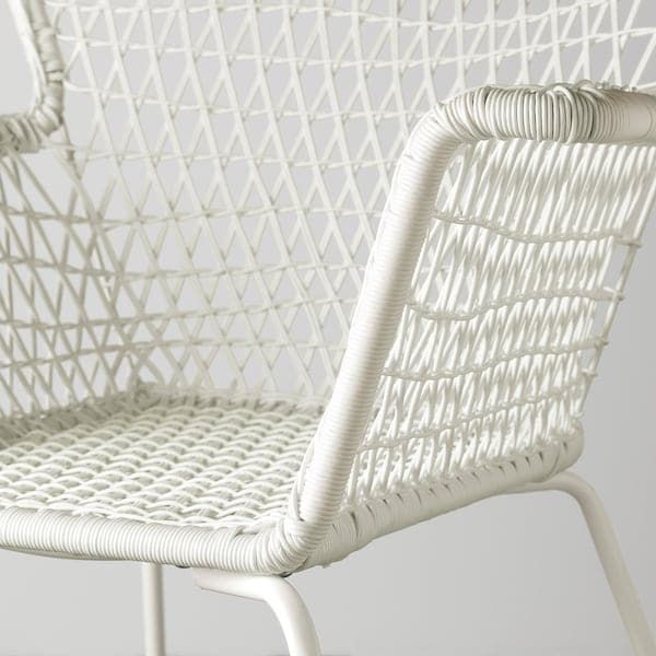 Ikea HÖGSTEN - Chair with armrests, outdoor, white