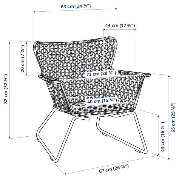 Ikea HÖGSTEN - Chair with armrests, outdoor, white