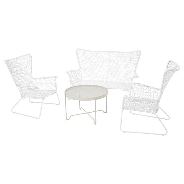 HÖGSTEN - 4-seater garden set, white ,