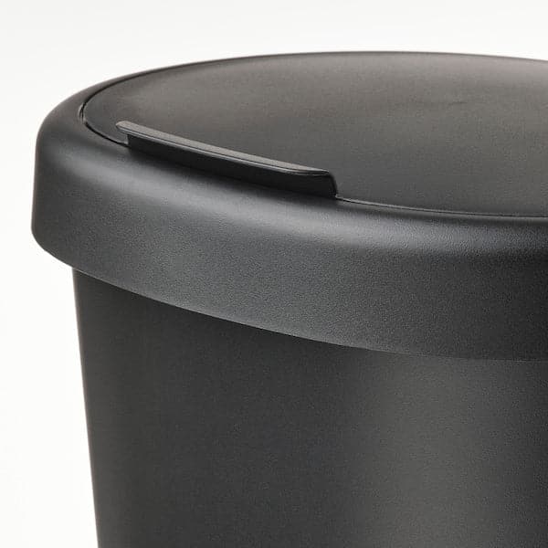 Ikea HÖLASS - Bin with lid, black, 8 l