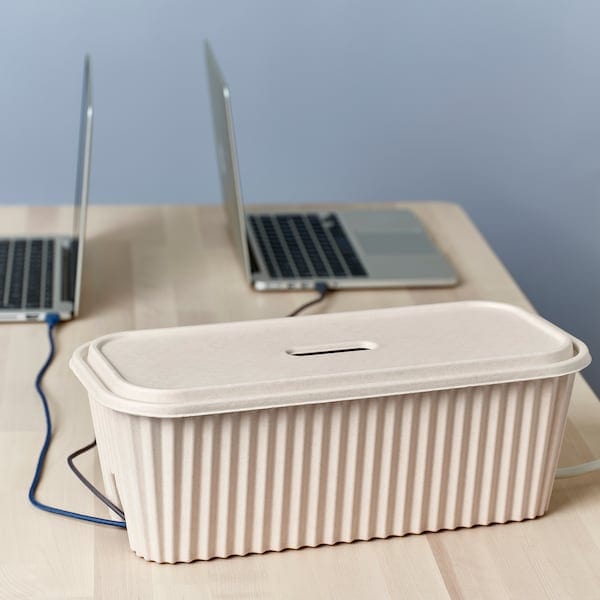 Ikea HÖNSNÄT - Cable management box, natural, 38x18x14 cm