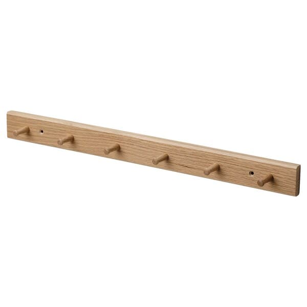 Ikea HÖVOLM - Rack with 6 knobs, oak