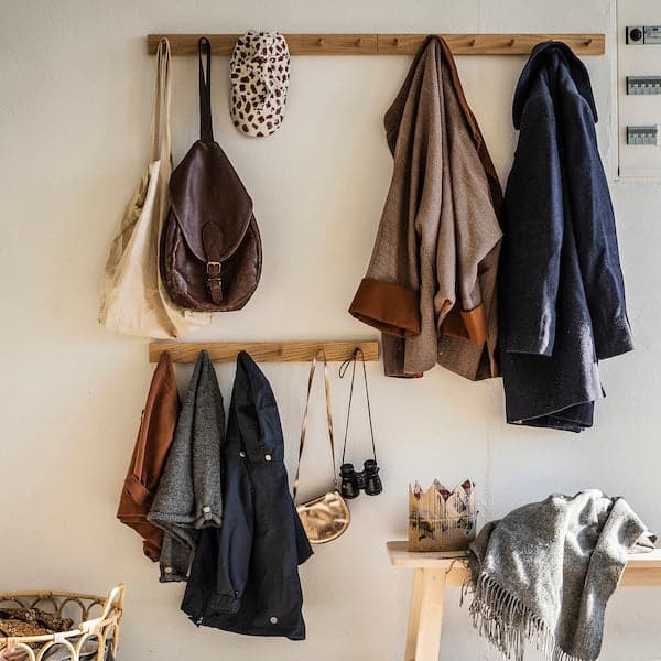 HÖVOLM - Rack with 6 knobs, oak - best price from Maltashopper.com 10500059