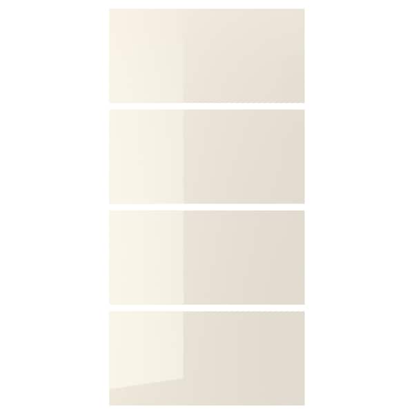 HOKKSUND 4 panels sliding door frame - glossy light beige 100x201 cm , - best price from Maltashopper.com 00373801