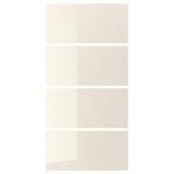 HOKKSUND 4 panels for sliding door frame, high-gloss light beige, 100x201 cm