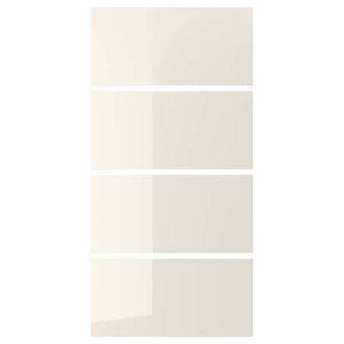 HOKKSUND 4 panels sliding door frame - glossy light beige 100x201 cm ,