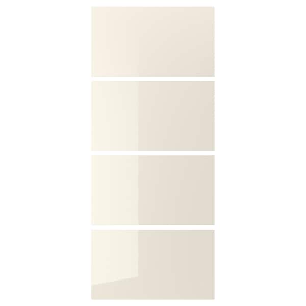 HOKKSUND 4 sliding door frame panels - light beige gloss 100x236 cm , 100x236 cm - best price from Maltashopper.com 80373802