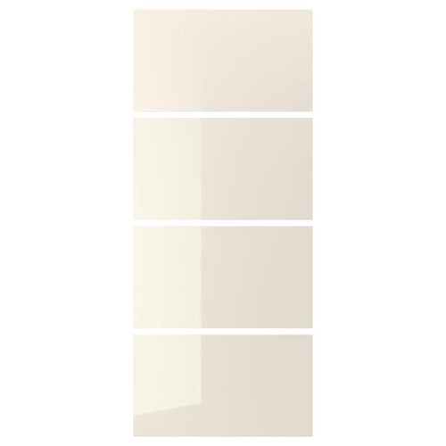 HOKKSUND 4 sliding door frame panels - light beige gloss 100x236 cm , 100x236 cm