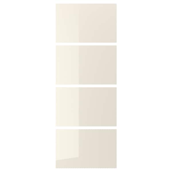 HOKKSUND 4 sliding door frame panels - light beige gloss 75x201 cm , 75x201 cm - best price from Maltashopper.com 60373803
