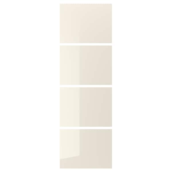 HOKKSUND 4 sliding door frame panels - light beige gloss 75x236 cm , 75x236 cm - best price from Maltashopper.com 40373804