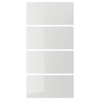 HOKKSUND - 4 panels for sliding door frame, high-gloss light grey, 100x201 cm - best price from Maltashopper.com 60382341