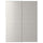 HOKKSUND - HOKKSUND Pair of sliding doors, high-gloss light grey, 150x201 cm