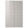 HOKKSUND - HOKKSUND Pair of sliding doors, high-gloss light grey, 150x236 cm