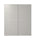 HOKKSUND - HOKKSUND Pair of sliding doors, high-gloss light grey, 200x236 cm
