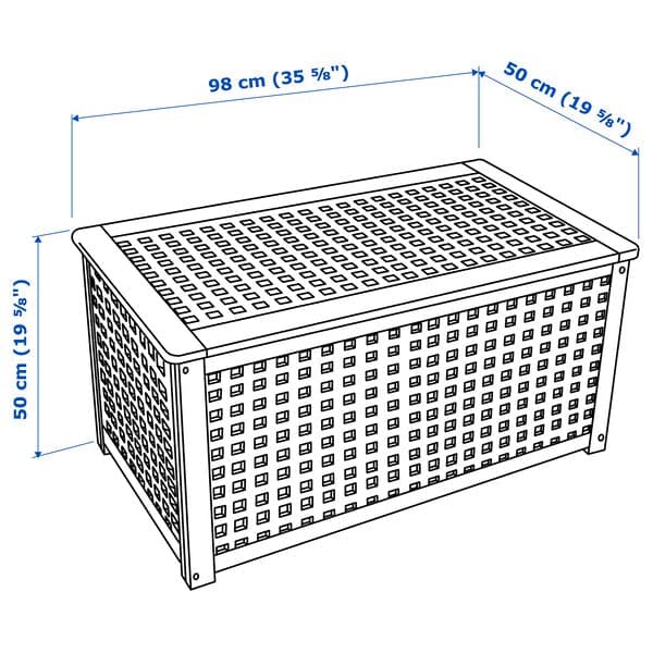 Ikea HOL - Storage table, acacia, 98x50 cm