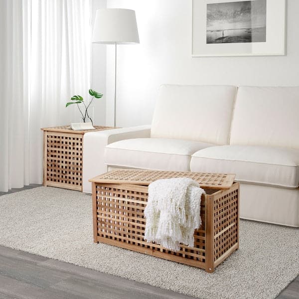 Ikea HOL - Storage table, acacia, 98x50 cm