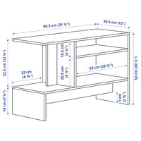 HOLMERUD - Side table, dark brown, 80x31 cm - best price from Maltashopper.com 20538721