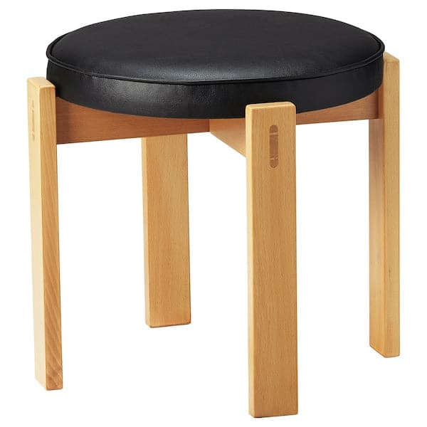 HOLMSJÖ - Stool, beech/Jonsbyn black ,