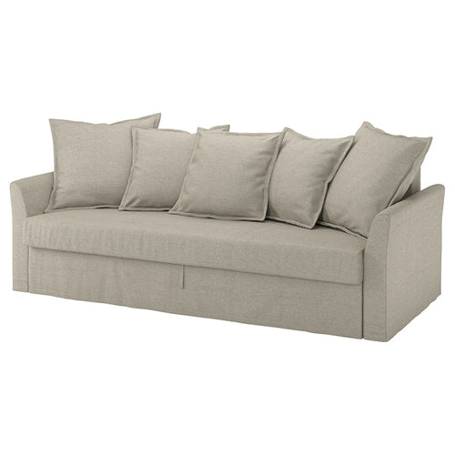 HOLMSUND - 3-seater sofa bed, Borgunda beige