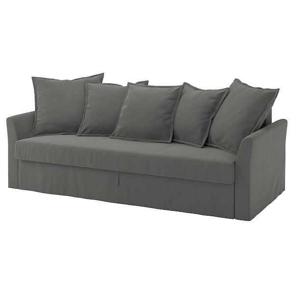 HOLMSUND - 3-seater sofa bed, Borgunda dark grey - best price from Maltashopper.com 59516940